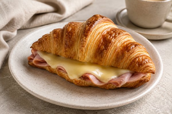 Croissant de jamón y queso
